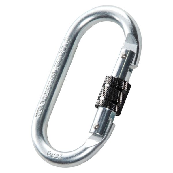 Zero Ox Screw Gate Oval Carabiner - Steel